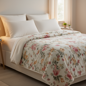 Coperta Leggera King Size con Motivo Floreale, Coperta da Letto Leggera per Tutte le Stagioni - Product Image 2