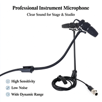 Microphone à condensateur filaire cardioïde XLR à pince col de cygne avec suppression du bruit pour instruments, voix et enregistrement scénique