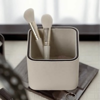 Trousse de Maquillage Coréenne en Cuir PU Écologique Grande Capacité Multifonctionnelle, Boîte de Rangement de Bureau, Porte-Stylos, Rangement Brillant pour Rouge à Lèvres et Accessoires