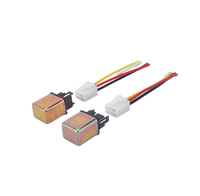 Relais de climatisation pour boîtier en acier de voiture, avec pattes en cuivre, pointe argentée, 12V/24V, 4 broches, jeu de fils en cuivre et connecteur de liaison