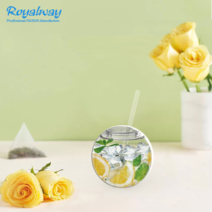 Vaso de Plástico Redondo con Forma de Bola de Discoteca de 16 oz, Colorido, con Pajita - Product Image 6