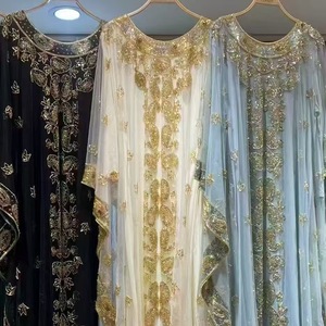 Abaya <span class=keywords><strong>de</strong></span> Lujo con Lentejuelas Bordadas para <span class=keywords><strong>Mujer</strong></span>, Elegante Vestido Kaftan Musulmán, Abaya Islámica Modesta <span class=keywords><strong>de</strong></span> Dubái, Vestido Formal <span class=keywords><strong>de</strong></span> Noche para Ramadán y Eid - Product Image 6