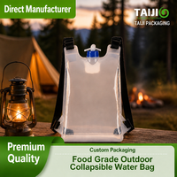 Sac de transport d'eau pliable en PE de 10 L avec bretelles, pochette portable de qualité alimentaire pour le camping, le barbecue, la maison et les situations d'urgence