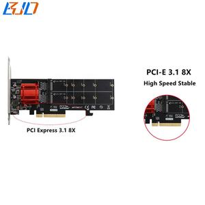 PCI Express PCI-e 8X إلى <span class=keywords><strong>2</strong></span> منفذ NGFF <span class=keywords><strong>M</strong></span>.<span class=keywords><strong>2</strong></span> <span class=keywords><strong>M</strong></span>-Key صحافة محول M2 محول NVMe SSD بطاقة توسيع ASM2812 - Product Image 2