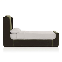 Ensemble de chambre à coucher de luxe en tissu au design moderne personnalisé, meubles d'intérieur, lit rembourré Queen ou King