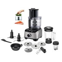 Mixeur multifonction 3,5 L 1300W 3 vitesses, hachoir à viande grande capacité, robot culinaire, blender, centrifugeuse, hachoir domestique