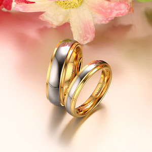 定制黄金情侣戒指碳化钨结婚戒指情侣套装<span class=keywords><strong>24</strong></span>克拉黄金男士金戒指饰品14k - Product Image 3