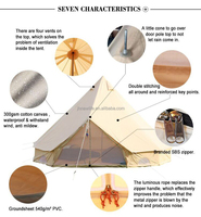 3m 4m 5m 6m 7m Safari Tipi Indien Imperméable Lotus Party Glamping Imperméable Oxford Canvas Bell Yourte Tente