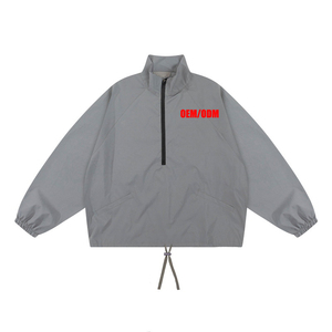 Giacca da Uomo con Spalle Scese, Felpa con Mezza Zip, Stampa Personalizzata del Logo, Giacca in Nylon Riflettente e Colorata - Product Image 3
