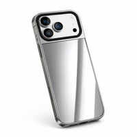 Coque de téléphone miroir électroplaquée texture métallique en PC rigide pour protection quotidienne iPhone 15 16 17 Pro Max, prise en charge des couleurs personnalisées