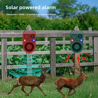 BolerGifts Disuasor de Fauna Silvestre con Energía Solar, Alarma Inalámbrica con Control Remoto, Activación por Movimiento, Luz Estroboscópica y Ultrasónica, y Voz