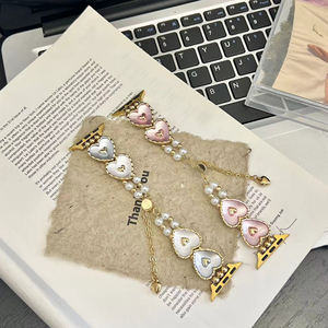 CM di classe elegante ragazza Vintage rosa <span class=keywords><strong>argento</strong></span> Mini cuori bracciale orologio per <span class=keywords><strong>Apple</strong></span> <span class=keywords><strong>Watch</strong></span> - Product Image 2