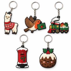 Llaveros de PVC Moldeados en Plástico con Diseño de Árbol de Navidad 2D Personalizados - Product Image 6