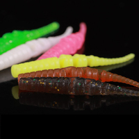 LUSHAZER 20 pièces/sac leurres souples de pêche 4cm 0.3g PVC leurre de pêche ver leurre en plastique souple appâts artificiels pour brochet bar truite