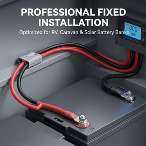 Câble de batterie robuste 6AWG avec connecteur de type SB50 vers borne annulaire, faisceau de câblage PVC 16mm² pour liaison d'onduleur haute puissance - Product Image 6