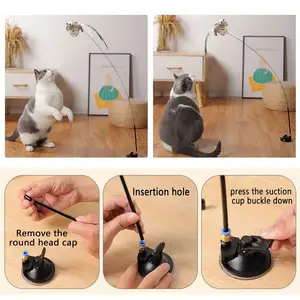 シミュレーション鳥インタラクティブ猫のおもちゃ面白い蝶インタラクティブおもちゃ羽猫ティーザー猫釣りスティックペットのおもちゃ