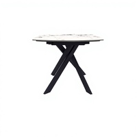 Table extensible de petite taille pour 6 personnes, design simple pour appartement, avec plateau en céramique brillant de 11 mm, mobilier de bureau à domicile