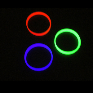 夜光蓝色发光黑色手镯篮球运动硅胶腕带腕带带标志定制 - Product Image 3
