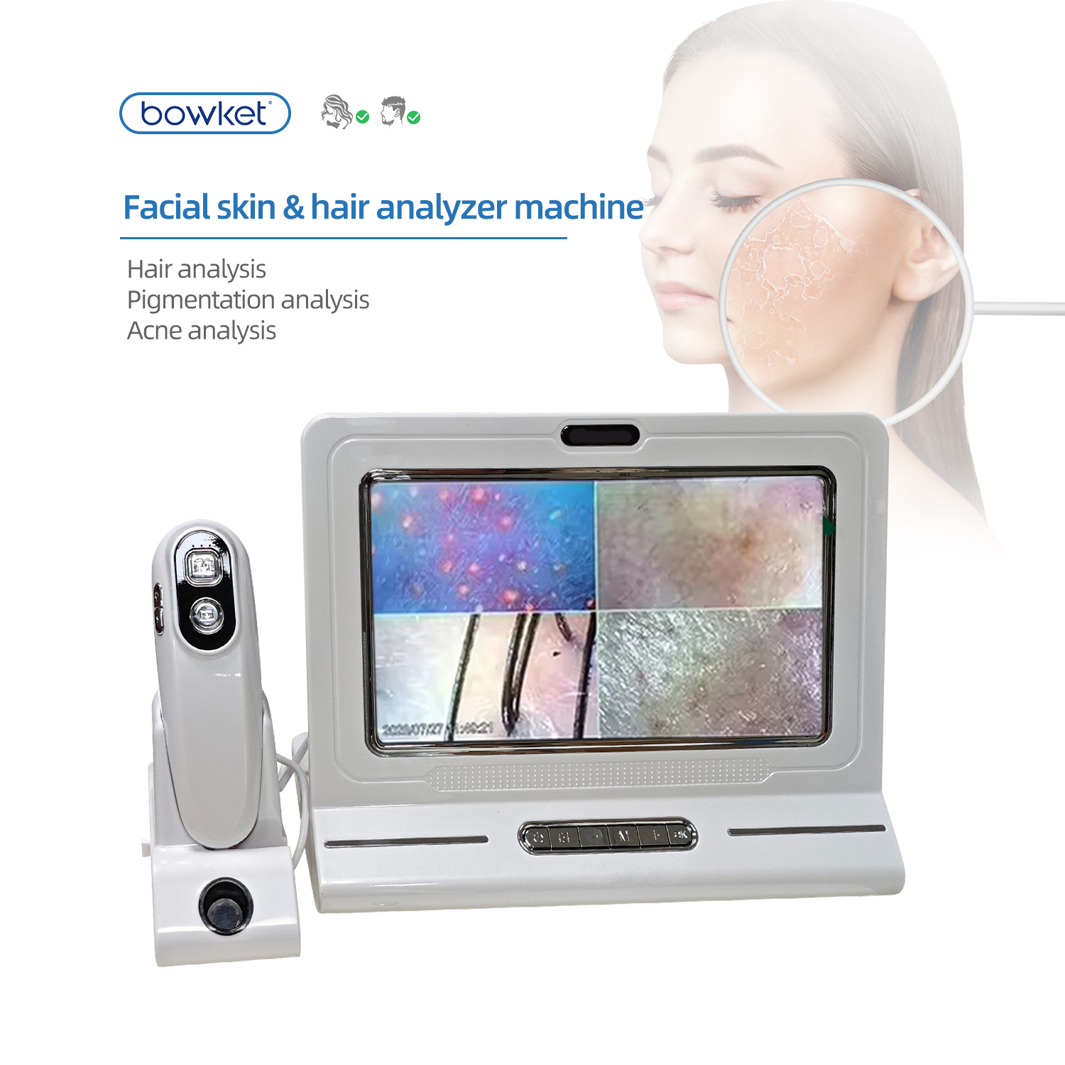 Bowket 11-Inch Desktop Scalp Detector | Hair Follicle Analyzer for Home Use – orangles Qatar