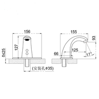 HY-128A infrarouge sans contact capteur automatique intelligent robinet en laiton mélangeur de lavabo monté sur le pont pour la maison et l'hôtel