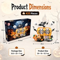 Ensemble de blocs de construction 420 pièces, modèle de calendrier de bureau d'Halloween, jouet éducatif STEM pour enfants et adultes, vente en gros