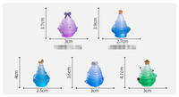 Feliz adorno decoración de Navidad árbol pequeño resina arte artesanía Micro paisaje figuras brillantes luminosas 3D Navidad invierno ornamento