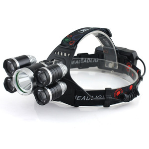 Lampe frontale 5 LED rechargeable par USB, batterie 18650, éclairage extérieur longue portée, zoom réglable - Product Image 4