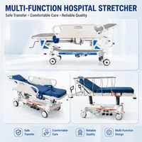 Chariot de transfert patient avec lit d'hôpital et roulettes silencieuses à commande centrale – Lit médical de transfert pour urgences hospitalières