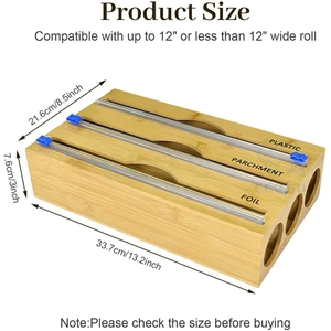 Dispensador de película de mantenimiento fresco 3 en 1 Dispensador de envoltura Cortador Corte suave Respetuoso con el medio ambiente - Product Image 4