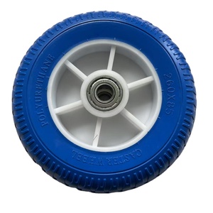 Ruedas Sólidas de 260x85mm con Espuma de PU, Llanta de Hierro, Rodamientos de Bolas Dobles, Capacidad de Carga de 100kg, Personalizables <span class=keywords><strong>para</strong></span> <span class=keywords><strong>Muebles</strong></span> OEM - Product Image 1