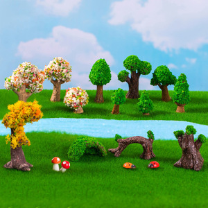 In miniatura simulano alberi all'ingrosso fai da te Souvenir fatti a mano albero verde giallo fiore di ciliegio pino bambino bambolina artigianato arti <span class=keywords><strong>resina</strong></span> - Product Image 2