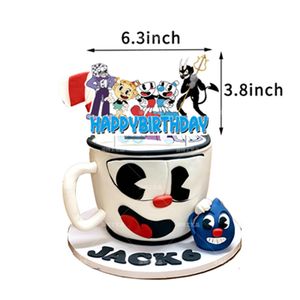 Décoration de fête sur le thème de <span class=keywords><strong>Cuphead</strong></span>, jeu de bataille, ballon, garçon, anniversaire d'enfant, bannière, décorations de cupcakes, fournitures de fête pour enfants X4151 - Product Image 3