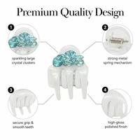 Mini pince à cheveux esthétique avec franges latérales, blanche nacrée de qualité supérieure, accessoires de bijouterie en strass macaron scintillants en gros
