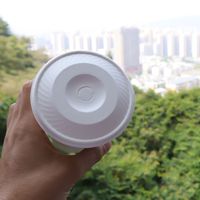 Couvercle de tasse en bagasse 90 mm, biodégradable, jetable, pour café, thé, boissons chaudes, écologique, compostable, en papier, vente en gros, personnalisé