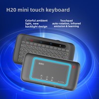 Keyboard Mini Nirkabel H20 Touch Backlit Matte dengan Touchpad dan Air Mouse LED Infrared Learning Fly Desktop