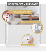 Barrière de sécurité pour bébé en maille PVC rétractable, extra haute et de longueur personnalisée, retour facile, barrière de sécurité pour bébé en maille rétractable