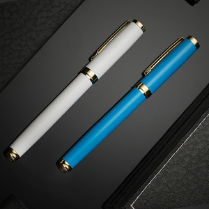 2020 <span class=keywords><strong>de</strong></span> moda tapa <span class=keywords><strong>de</strong></span> metal <span class=keywords><strong>de</strong></span> tinta <span class=keywords><strong>gel</strong></span> bolígrafo logotipo personalizado pura azul pluma blanca como un cisne. - Product Image 5