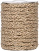 Cuerda Trenzada de Fibra Natural, Yute, Sisal, Manila, Abacá, Musa Textilis, PP, Nylon Sintético, Ligera, 10mm/30mm, 3/4 Hilos, Fácil de Manejar