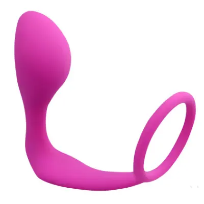 Factory hotselling anal sex toy silicone anal butt plug prostate massager with cock ring for male