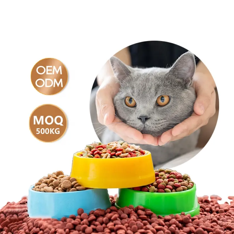 Oem Odm-materias primas naturales para gatos y mascotas, 10kg, múltiples formas, como comida nutritiva equilibrada con sabor a pollo, comida seca para gatos