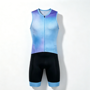 Conjuntos de Ciclismo para Triatlón, Transpirables, con Corte Láser, Elásticos en Cuatro Direcciones, de Secado Rápido, Personalizables OEM - Product Image 1