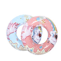 Bouée de natation transfrontalière en PVC, licorne de dessin animé, radeau gonflable pour piscine, bouée de sauvetage anti-roulement, emballage premium