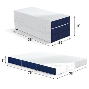 Customizable Bio Based Tri-Fold Memory Foam <b>Mattress</b> Washable Fabric Cover Full Folding for Travel Guest Use Home Sleeping Foldi - Product Image 5