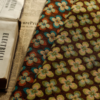 Tissu jacquard floral vintage, tissé, motif rétro à 4 pétales de fleurs, pour manteau, robe, sac, tapisserie, textile de maison pour femmes