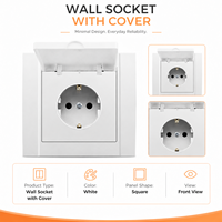 Prise murale Schuko de type F allemande 16A 250V avec couvercle de protection, prise électrique mise à la terre, vente en gros UE