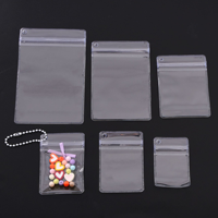 Sacs à fermeture éclair en PVC transparent épais en gros, sacs d'emballage réutilisables pour bijoux, pour bagues, breloques, présentoirs à bijoux avec logo et trou