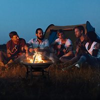 Foyer à bois pour extérieur, brûleur de bois, bol en acier, Patio Camping, cour, pont, pique-nique véranda, écran d'étincelle