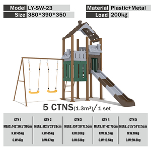 Jeux de plein air pour enfants <span class=keywords><strong>avec</strong></span> balançoire et <span class=keywords><strong>toboggan</strong></span>, maison de jeu de <span class=keywords><strong>jardin</strong></span> pour enfants, aire de jeux pour tout-petits, ensemble de jeux pour maternelle - Product Image 2