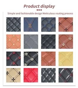 Cuir synthétique en <span class=keywords><strong>microfibre</strong></span> matelassé brodé PU PVC pour siège de voiture, tapis de sol de voiture, <span class=keywords><strong>tissu</strong></span> d'ameublement en <span class=keywords><strong>éponge</strong></span> artificielle - Product Image 3