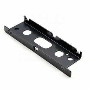 Fabrication sur mesure de plaques métalliques noires brillantes, découpe laser de précision, support de montage électronique avec découpes spéciales - Product Image 4